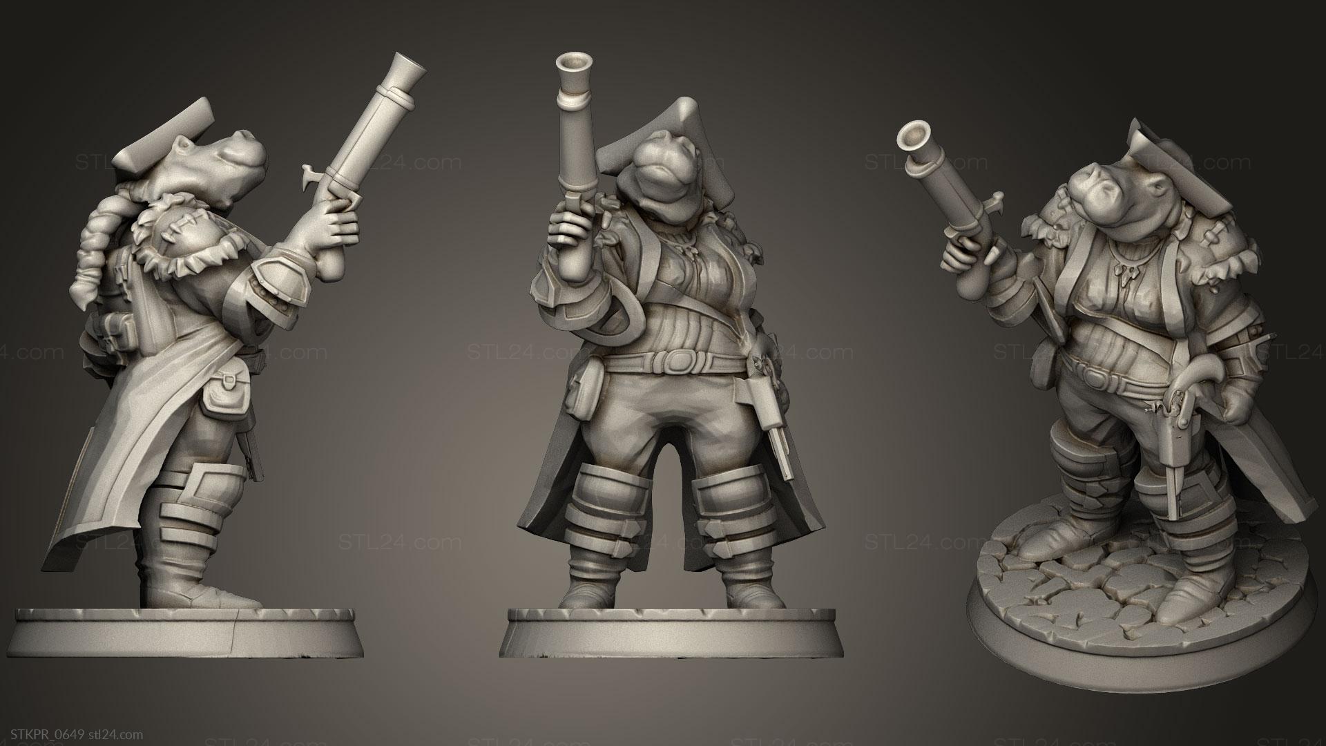 Figurines simple - Hooded Giff Dnd 5 E, STKPR_0652. 3D stl model for CNC